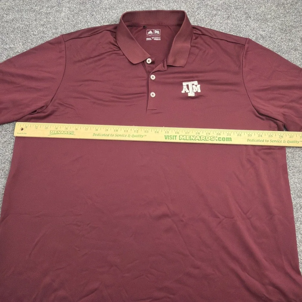 Adidas Texas A&M Aggies Polo Shirt Mens 2XL Maroon Short Sleeve Golf Climalite